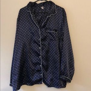 Silk Blue Polka Dot PJ set